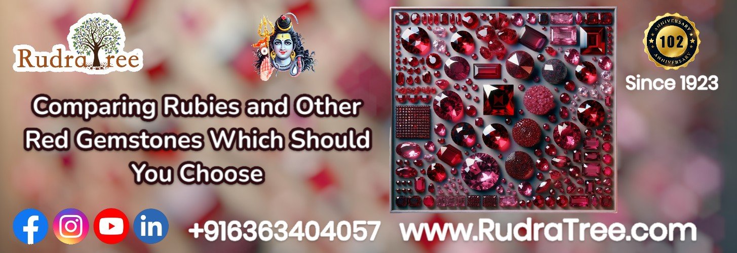 Rudratree Gemstones & Rudrasksha -Of course! This is a thorough, interesting blog entry about "Comparing Rubies and Other Red Gemstones: Which Should You Choose?" that is aimed at the general audience. It highlights the special advantages of rubies as well as the customs surrounding RudraTree Rudraksha and Gemstones When contrasting rubies with other red gemstones, how do you decide which to get? With RudraTree Rudraksha and Gemstones, Discover the Bright World of original Red Gemstones Greetings from the vibrant and fascinating world of gemstones! You're not the only one who has ever been enthralled by the deep red tones found in diamonds. Ruby and other red gemstones have long been prized for their mystical qualities and beauty. While locating and energizing the best rubies is our specialty at RudraTree Rudraksha and Gemstones, we also recognize the appeal of other red gems like tourmalines and garnets. We'll go into great detail about each of these stones' characteristics in this guide to assist you in selecting the ideal gem. The King of Red Gemstones is the ruby It's understandable why rubies are regarded as the king of gemstones. For generations, rubies have symbolized power, passion, and a desire for life due to their intense and alluring red hue. Here's why a ruby might be your choice: Rich Color and Brilliance: Rubies have a distinctive, vivid red color that is frequently connected to vigor and love. They are hence a well-liked option for distinctive jewelry. Durability and longevity: Ruby's Mohs hardness of 9 places it second only to diamonds in terms of durability. They are therefore a great option for daily wear. Astrological Significance: Because rubies are thought to be dominated by the sun, they are frequently worn to bestow upon their bearer boldness, good fortune, and leadership abilities. Sourcing and energization: At RudraTree Rudraksha and Gemstones, we get our rubies straight from the top mines, guaranteeing that every stone is collected ethically and to the greatest possible standard. Additionally, we use Vedic techniques to energize each ruby, maximizing its inherent qualities to the fullest advantage of the wearer and hence it is the best place to buy gemstones Garnets: The Adaptable and Easily Achievable Gem Another common option are garnets, which are available in a variety of red hues, from intense burgundy to flamboyant scarlet. What sets garnets apart is this: Variety of Colors: Although we're concentrating on red garnets, it's important to remember that they may be found in nearly every color. Uses and Symbolism: Garnets are a perfect present because they stand for trust and friendship. They are thought to shield travelers as well. Cost: Garnets are often less expensive than rubies, which makes them an excellent first gemstone for aspiring collectors. The Rainbow Stone are tourmalines. Rubellites, another name for red tourmalines, are distinguished by their striking pinkish-red color. Why you should think about getting a tourmaline Variety of Hues: Rubellites add a distinctive touch to jewelry designs by offering a range of red tones, from pinkish red to deep red. Healing Properties: Tourmalines are a well-liked option for anyone looking for peace and harmony because they are believed to aid in spiritual and emotional healing. Uniqueness: Every tourmaline stone is different, and many of them have inclusions that provide a historical context for the stone. Why Opt for RudraTree Rudraksha and Gemstones? RudraTree Rudraksha and Gemstones is here to offer the best, no matter whatever gemstone captures your attention. We are proud of the extra effort we put into energizing each gemstone and of our ethical sourcing practices. Since our inception in 1923, RudraTree has been on a divine mission, rooted deeply in devotion and spirituality, to provide generations with the finest gemstones. Quality and Authenticity: We make sure each gemstone satisfies our exacting requirements for both. You're getting the best whether you go with a tourmaline, garnet, or ruby. Customer service: Our goal is to assist you in discovering the ideal diamond. Our professionals are here to assist you in the process of choosing a gemstone, making sure you locate one that not only suits your style sense but also aligns with your energy. Customized Experiences: We recognize that purchasing a gemstone is an individual endeavor. For this reason, we provide individualized services to help you find the ideal stone to fulfill your requirements. In summary Every red gemstone has a distinct appeal and tale to tell, be it the blazing attraction of a ruby, the rich richness of a garnet, or the distinct charm of a tourmaline. We at RudraTree Rudraksha and Gemstones are dedicated to helping you discover the ideal gemstone to complement your sense of style and personality by leading you through the enthralling world of gemstones. Come see the gemstone that will enliven your life as well as decorate your body when you visit us today.
