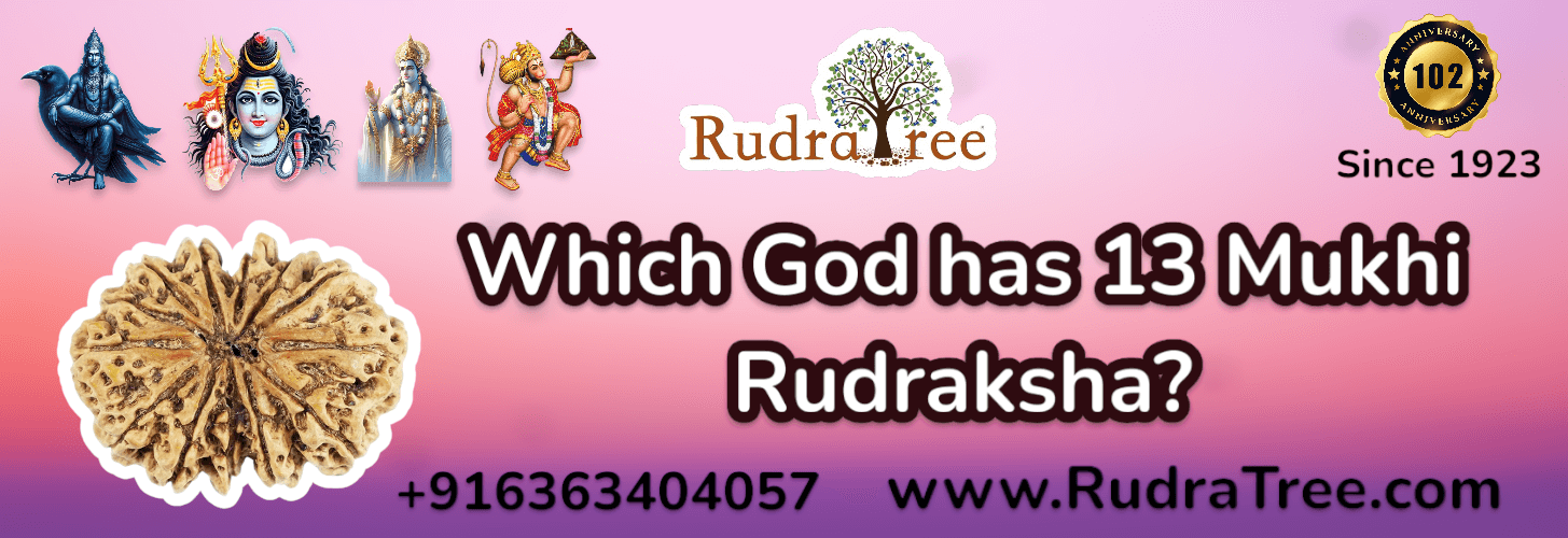 Which God has 13 Mukhi Rudraksha? 